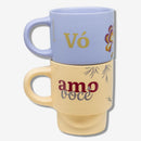 KIT CANECAS EMPILHAVEIS BORDADO DE VÓ