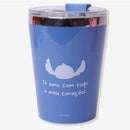 KIT COPO VIAGEM SNAP 300ML STITCH E ANGEL NAMORADOS