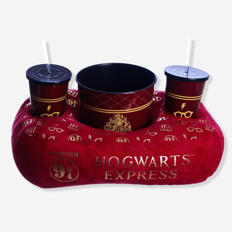 Kit Hp Zonacriativa Plataforma 9 3/4 Almofada Suede com Balde Pipoca e Copo Cor Verlmeho