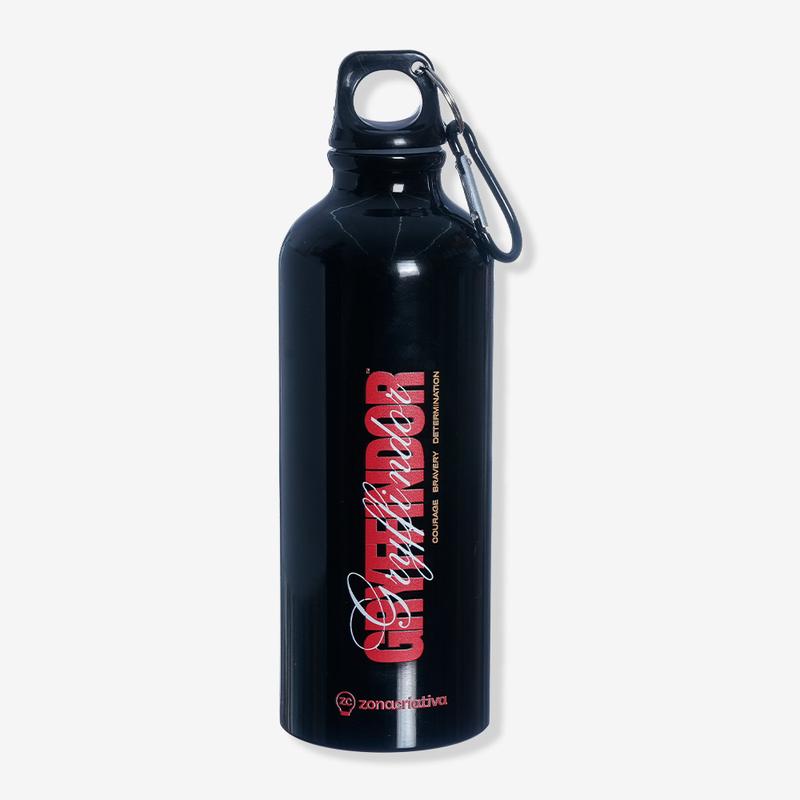 GARRAFA DE ALUMINIO PRETA 500ML C/MOSQUETAO GRIFINÓRIA