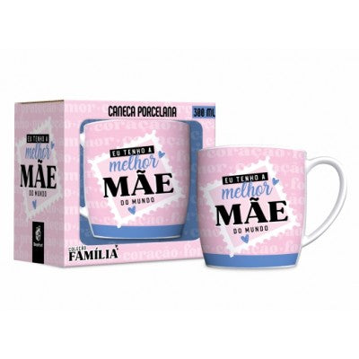 CANECA PORCELANA URBAN 300ML FAMÍLIA - MÃE MELHOR DO MUNDO