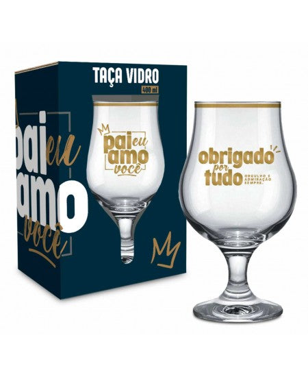 TAÇA DUBLIN 400ML SERIE OURO - PAI EU AMO VOCÊ