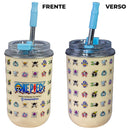 Copo Neo C/ Canudo One Piece 300ml em Aço Inox