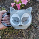 Caneca 3D Guaxinim Animal formato bicho bichinho cerâmica xícara decorada fofo cachepo vaso