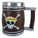 Caneca Chopp Cerveja Inox 3d Anime One Piece Barril Resina