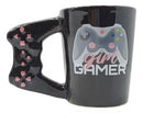Caneca Zona Criativa Girl Gamer Formato Controle Porcelana 400ml Preto