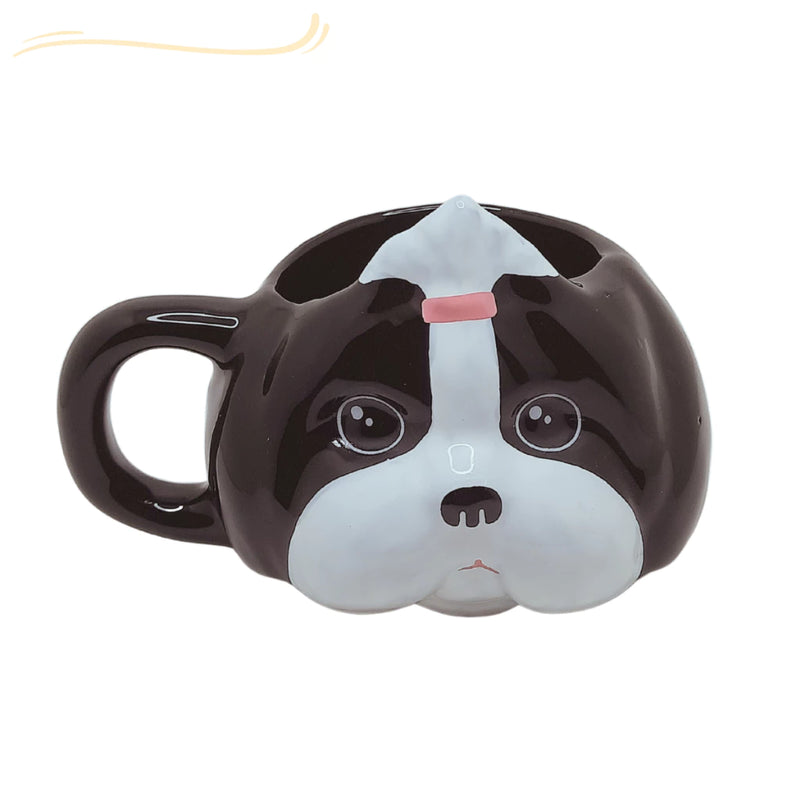Caneca 3D Cachorro Shih-tzu Preta