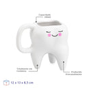 Caneca Dente Sorridente 200ml 3D em Cerâmica Decoração Presente Para Dentistas Criativo Artesanal