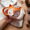 Caneca Raposa 300ml 3D em Cerâmica Artesanal Decoração Presente Criativo