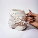 Caneca Escultura Deus Grego em Cerâmica 3D 500ml Artesanal Decoração Presente Geek Criativo