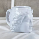 Caneca Escultura Deus Grego em Cerâmica 3D 500ml Artesanal Decoração Presente Geek Criativo