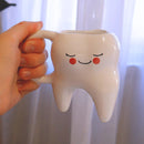 Caneca Dente Sorridente 200ml 3D em Cerâmica Decoração Presente Para Dentistas Criativo Artesanal