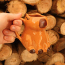 Caneca Capivara Filó 350ml 3D em Cerâmica Artesanal Decoração Enfeite Presente Criativo Fofo