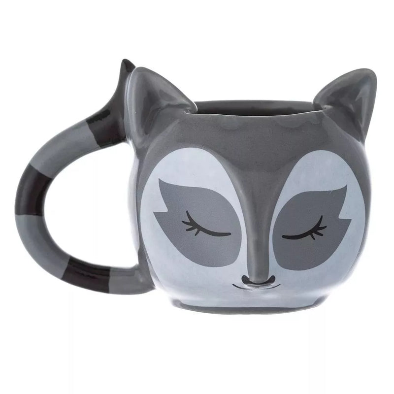 Caneca 3D Guaxinim Animal formato bicho bichinho cerâmica xícara decorada fofo cachepo vaso