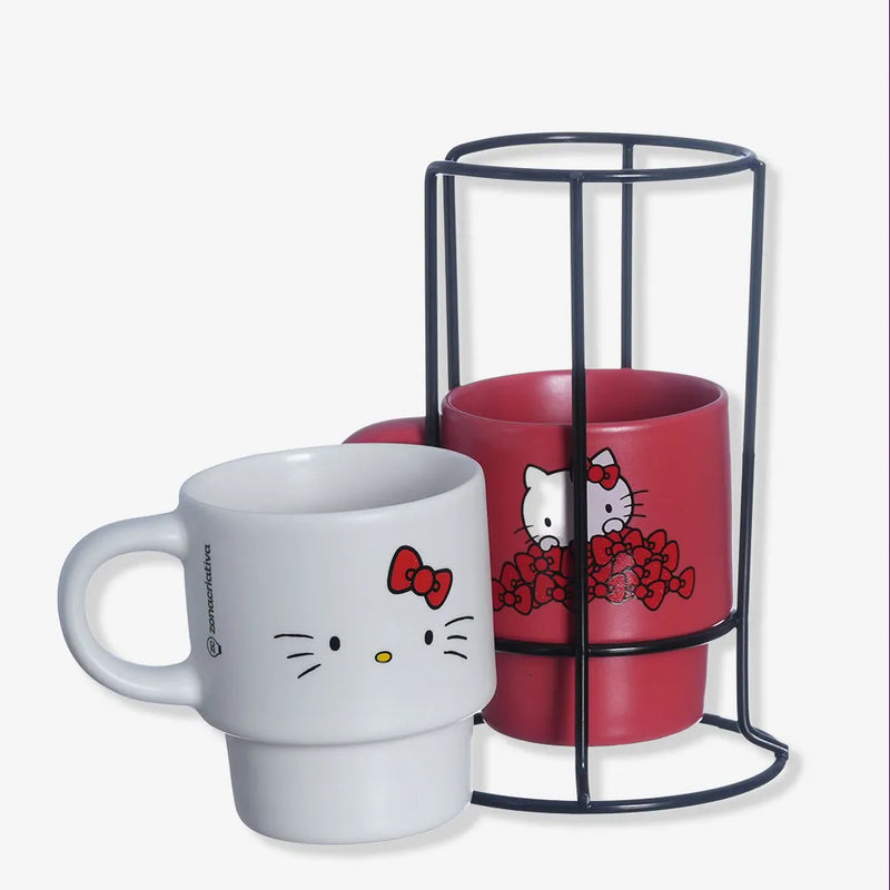 Kit Canecas Empilháveis Hello Kitty