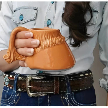 Caneca Casco Cavalo Marrom 250ml
